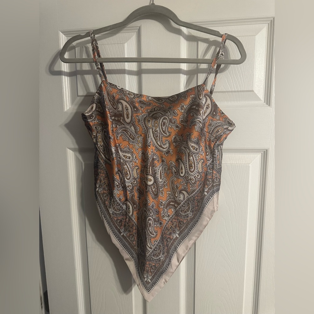 AMAZON - silk bandana tie back top